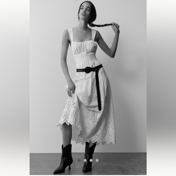 Anthropologie White Eyelet Midi Dress - Picture 3 of 15